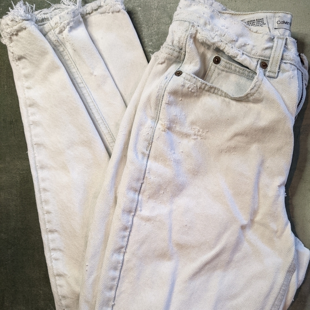 Vintage Calvin Klein Sport Petite Jeans Wonderful Distressing Size 6